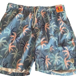 The Endless Summer NWT Mens XXL Palm Tree Swim Trunks Board Shorts Blue Surf